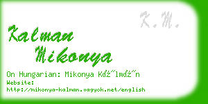 kalman mikonya business card